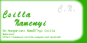 csilla namenyi business card